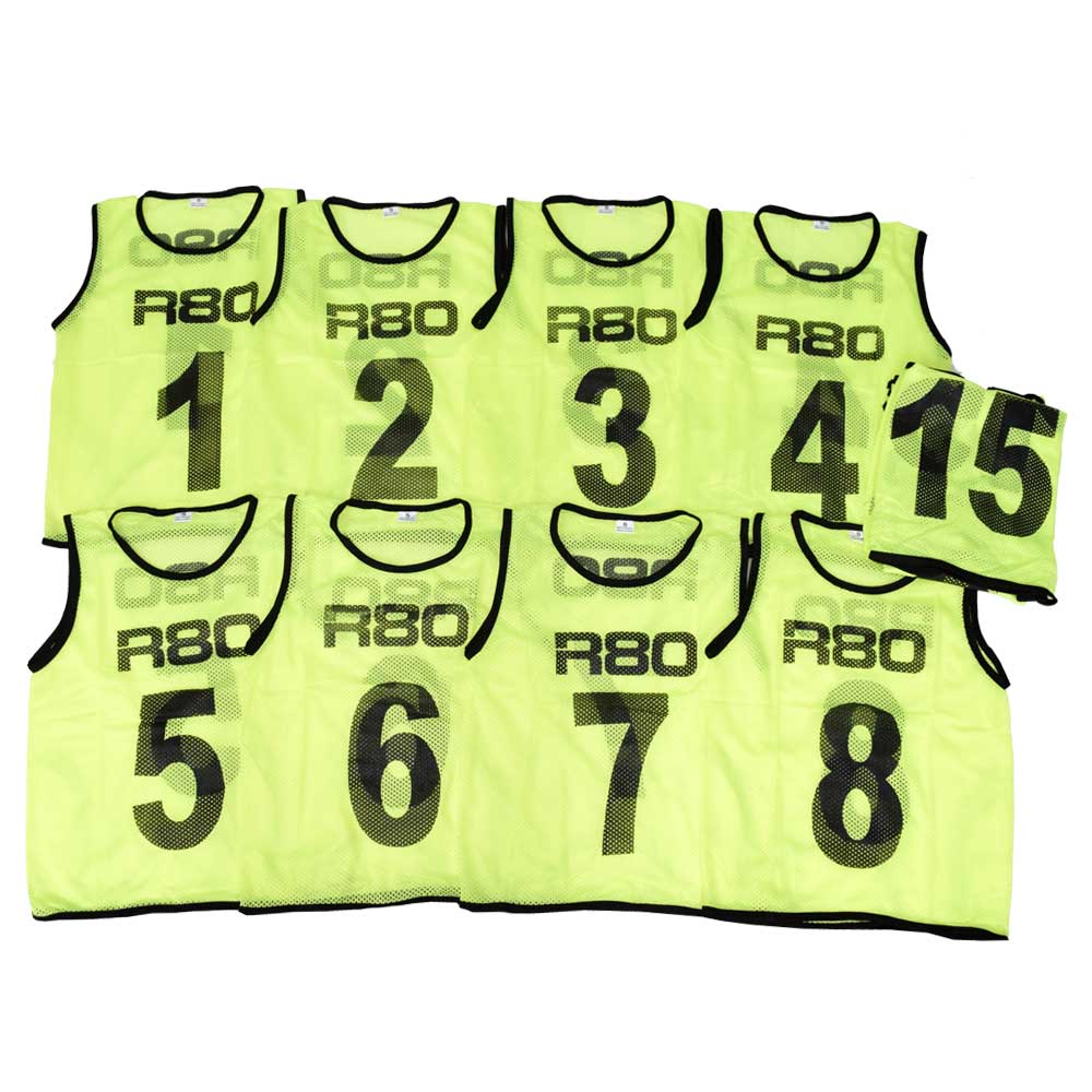 1 - 25 Numbered Training Bib Sets_SmallYellow_XLR8 Fitness