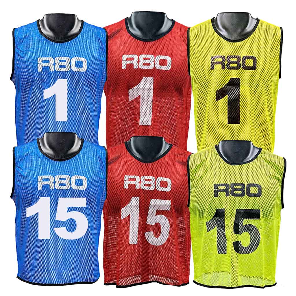 1 - 25 Numbered Training Bib Sets_SmallRed_XLR8 Fitness