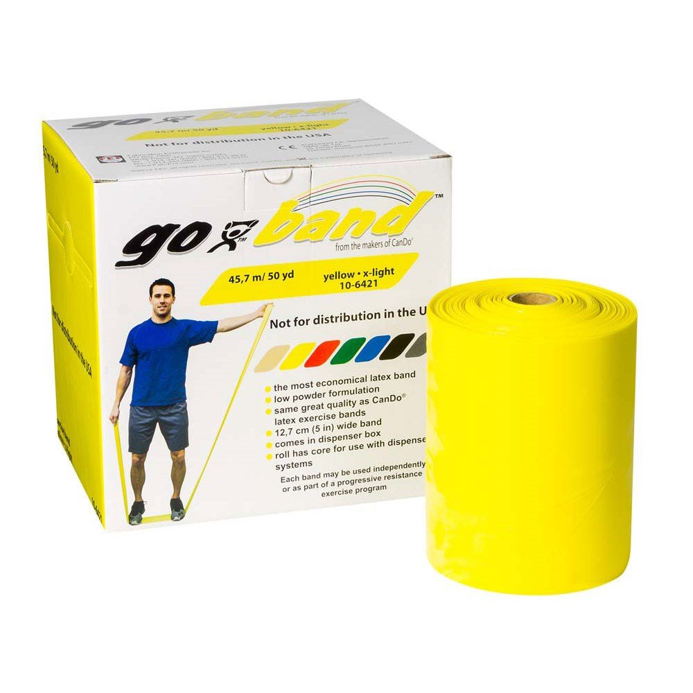 Go Band Resistance Exercise Bands Comparable to Cando® Band Quality_45mYellow_XLR8 Fitness