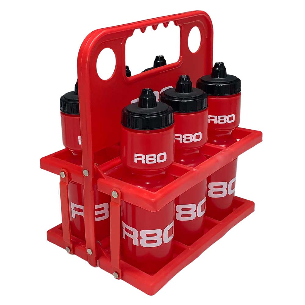 R80 Foldable Carrier with 6 Bottles_Red/Black_XLR8 Fitness