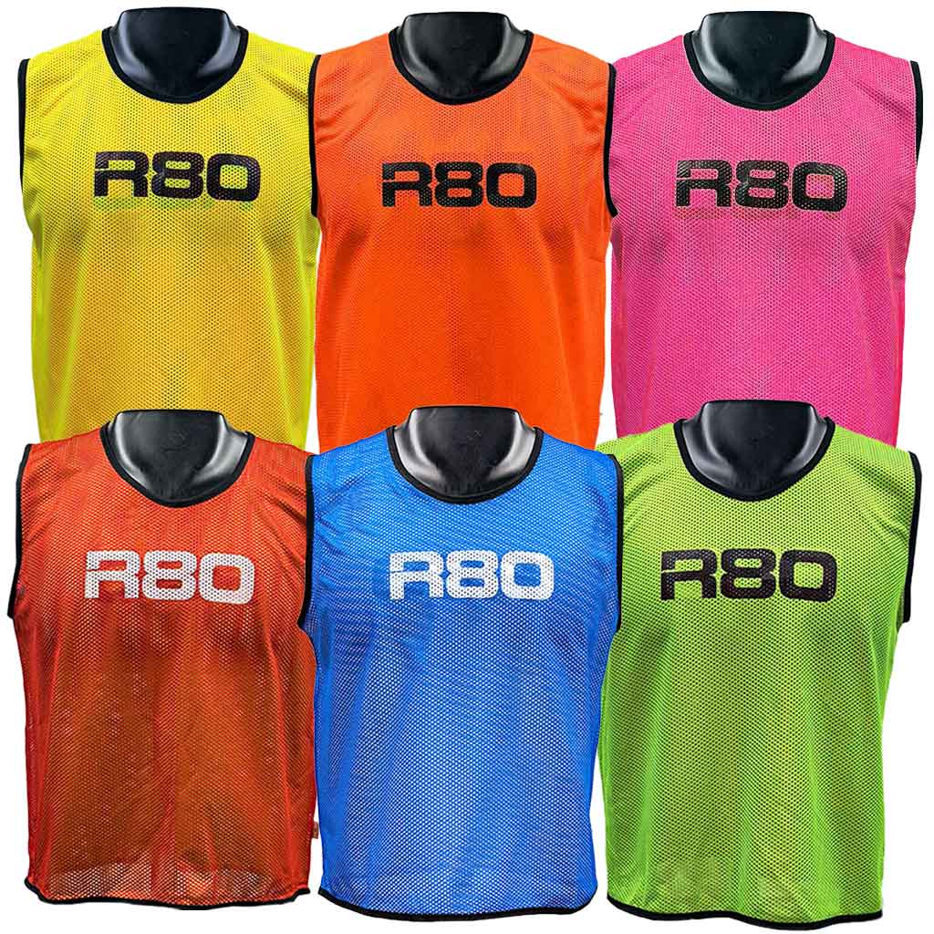 R80 Mesh Training Bibs_JuniorRed_XLR8 Fitness