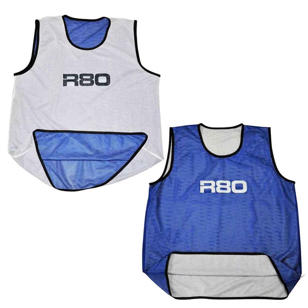 R80 Pro Reversible Training Bibs_MediumWhite / Blue_XLR8 Fitness