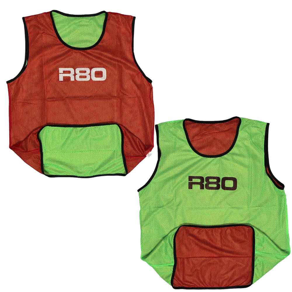 R80 Pro Reversible Training Bibs_Small Orange Yellow XLR8 Fitness