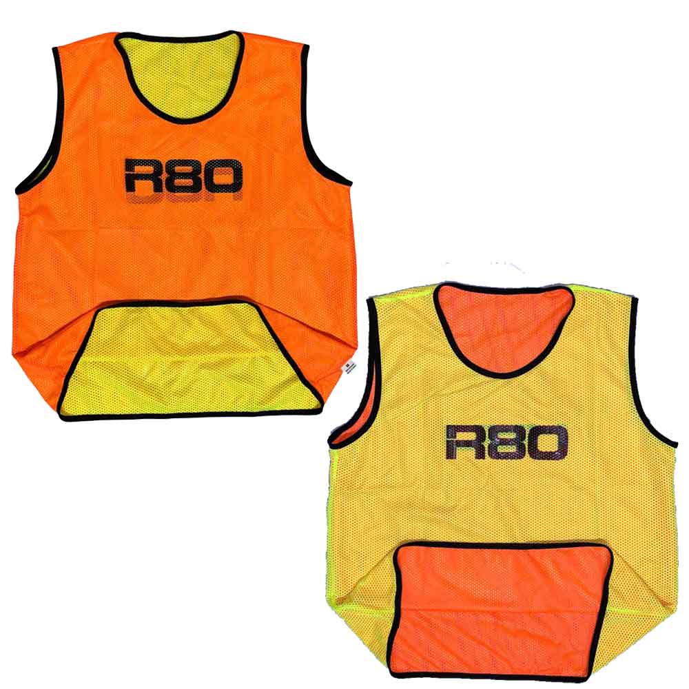 R80 Pro Reversible Training Bibs_Small Orange Yellow XLR8 Fitness