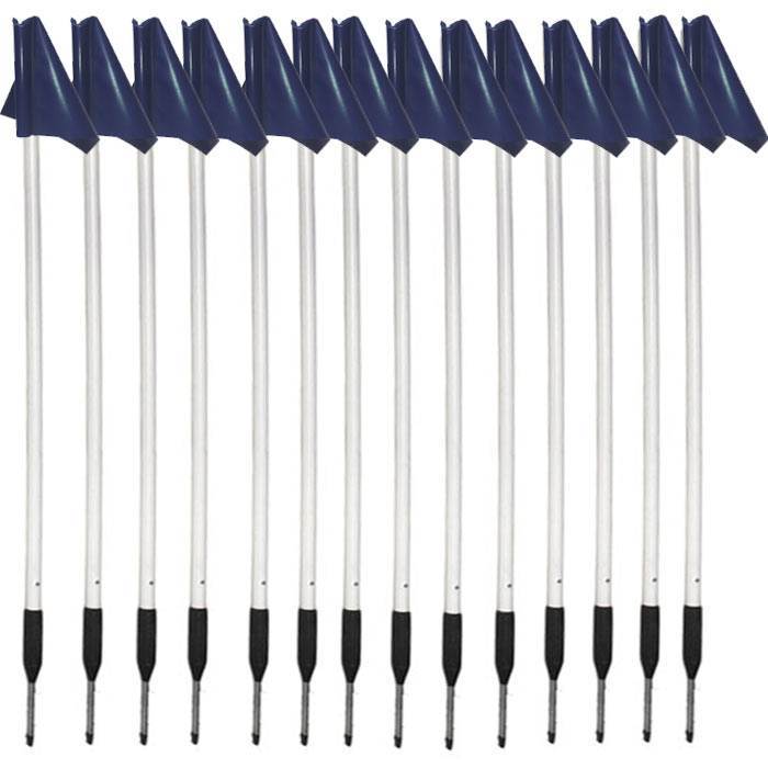 R80 Safety Touchline Pole Full Field Set with PVC Flags_Navy Blue_XLR8 Fitness