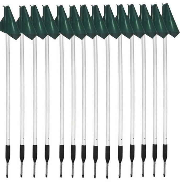 R80 Safety Touchline Pole Full Field Set with PVC Flags_Green_XLR8 Fitness