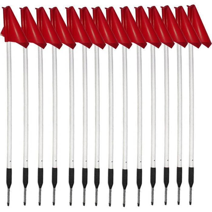 R80 Safety Touchline Pole Full Field Set with PVC Flags_Red_XLR8 Fitness