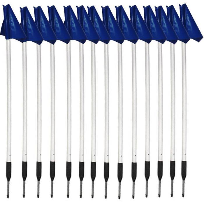 R80 Safety Touchline Pole Full Field Set with PVC Flags_Royal Blue_XLR8 Fitness