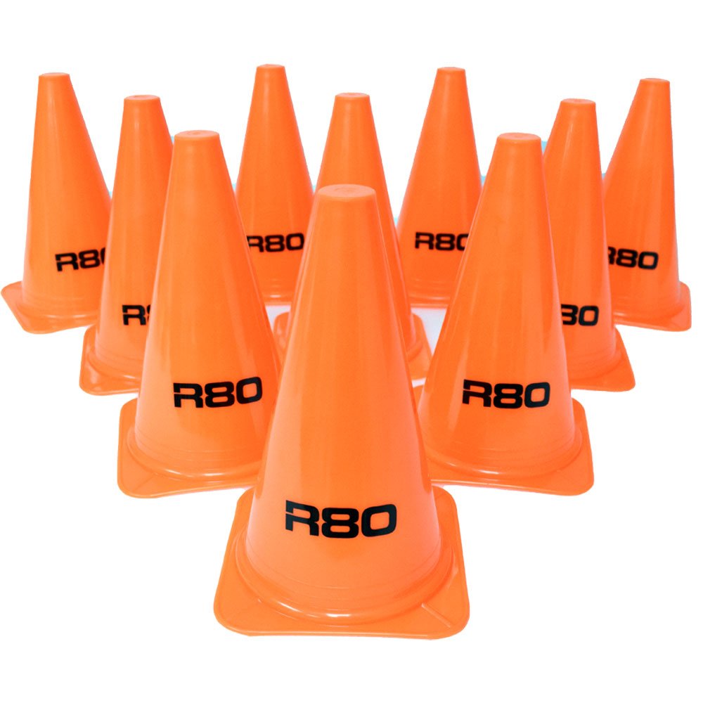 R80 Witches Hat Marker Cones_Set of 10 22cm_XLR8 Fitness