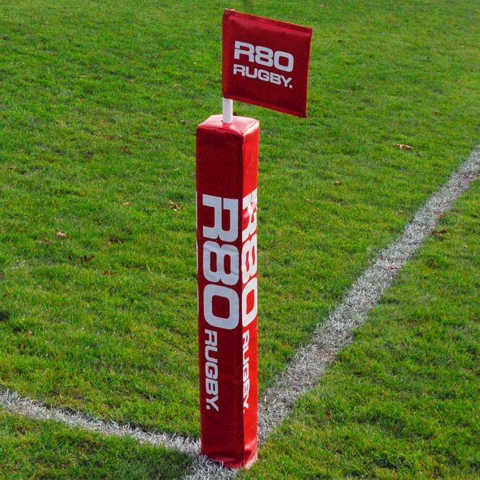 Touchline Flag Pole with Protector & Rigid Flag-R80RugbyWebsite-Speed Power Stability Systems Ltd (R80 Rugby)